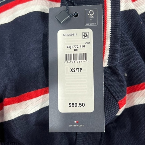 NWT Tommy Hilfiger Red White Pink Striped A Line Dress Size XS Women’s - Picture 5 of 6